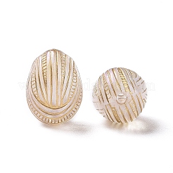 メッキクリアアクリルビーズ  ゴールドライン入り  卵  透明  13x10mm  穴：1.6mm  680個/ 500g&nbsp;OACR-P013-13