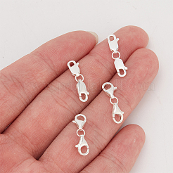 4 шт. набор из 2 двойных застежек-карабинов из стерлингового серебра с тремя застежками&nbsp;STER-OC0001-01