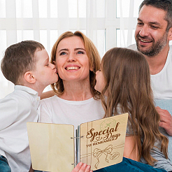 Деревянная папка с 2 кольцом DIY-WH0547-028