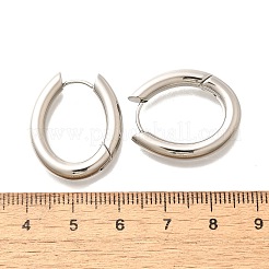 201 ステンレススチールフープピアス  304ステンレスピン付き  オーバル  ステンレス鋼色  24.5x21x4mm&nbsp;EJEW-Q026-12P-B