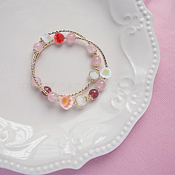 28 шт. 7-х цветные фарфоровые бусины ручной работы с принтом PORC-DC0001-03