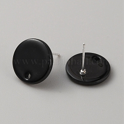 Плоская круглая серьга-гвоздик из ацетата целлюлозы (смола) RESI-TAC0010-89B