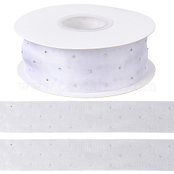 Лента из искусственного шелка со стразами&nbsp;OCOR-WH20050-012A-01