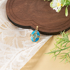 1 ciondolo con medaglione in ottone smaltato&nbsp;FIND-TA0010-71A