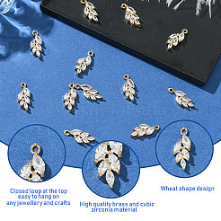 6 шт. Латунные подвески с микропаве&nbsp;ZIRC-YW0001-23