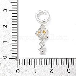 Латунные подвески с золотыми кубическими циркониями в европейском стиле&nbsp;KK-K407-37S-01