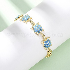 Латунные браслеты с микропаве из прозрачных кубических цирконий для женщин BJEW-H209-04G