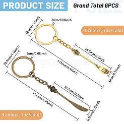 6 шт. 6 стиля сплава вилка/нож keychian&nbsp;KEYC-CA0001-57