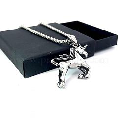 Ожерелья из нержавеющей стали с подвеской в виде единорога для женщин и мужчин XO3988