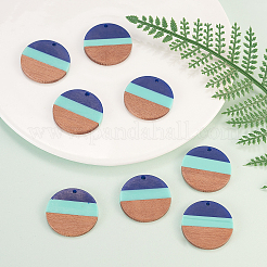 Подвески из трехцветной смолы и дерева&nbsp;RESI-CJ0004-06