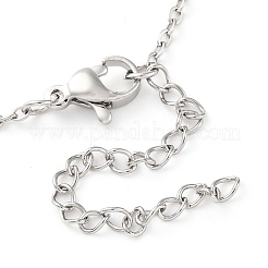 Collane con ciondolo in ottone quadrato con zirconi cubici per donna&nbsp;NJEW-G156-02P