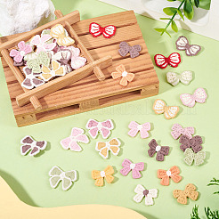 40 шт. 20-х цветные банты с компьютерной вышивкой на тканевой основе&nbsp;PATC-TA0001-26