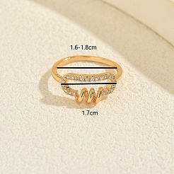Anillos de dedo de circonita cúbica con micro pavé de latón para mujer&nbsp;RY6260