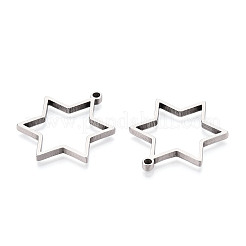 ステンレスペンダント201個  ステンレス鋼色  スター  37.8x29.8x3mm  穴：2.2mm&nbsp;STAS-T064-84P-02