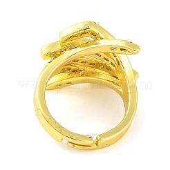 Câlin main en laiton micro pavé cubique zircone anneaux réglables pour les femmes&nbsp;RJEW-U003-25A-G
