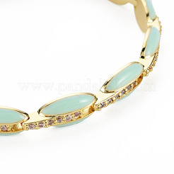 Браслет-цепочка из латуни с микропаве из кубического циркония для женщин&nbsp;BJEW-T020-05G-05