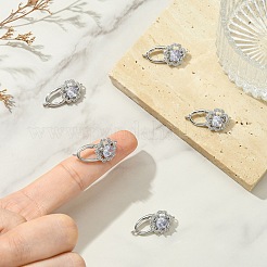 Sujetadores Shegrace con micro pavé de circonitas cúbicas transparentes y cierres ovalados plegables.&nbsp;XGRBA315D-807PB