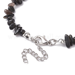 Natürliche Obsidian-Chip-Perlenkette&nbsp;NJEW-JN04615-12