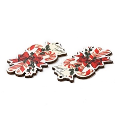 Большие подвески из дерева с односторонним принтом WOOD-D025-06