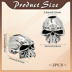 2 шт. латунные европейские бусины&nbsp;KK-PH0013-56AS