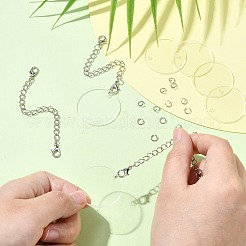 Наборы для самостоятельного изготовления плоских круглых акриловых чашек-подвесок&nbsp;DIY-CJ0002-60