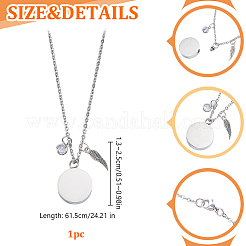 Ожерелья с подвесками в виде плоских круглых флаконов духов из нержавеющей стали 304&nbsp;NJEW-DR00020