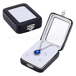 Подарочная коробка для хранения ювелирных изделий из искусственной кожи AJEW-WH0475-04B