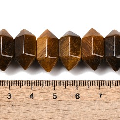 Нити бусин из натурального тигрового глаза с двойными наконечниками G-T142-91