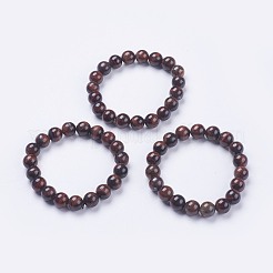 天然石タイガーアイビーズストレッチブレスレット  ラウンド  2-1/8インチ（53mm）&nbsp;BJEW-I253-10mm-13
