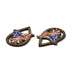 Односторонние подвески из осины с принтом на тему американского флага WOOD-G014-01C
