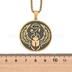 Religion 201 Edelstahl Auge des Horus ägyptischer Skarabäus Anhänger ägyptischer Skarabäus Boxkette Halsketten&nbsp;SA-H003-02G