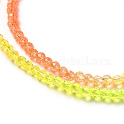 Hebras de perlas de vidrio de color degradado transparente&nbsp;X1-GLAA-H021-01B-09