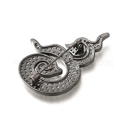 Тайские традиционные броши из латуни с микропаве из прозрачных кубических цирконий в виде девяти цифр KK-M312-33B