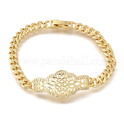 Латунные браслеты с микропаве из чистого кубического циркония BJEW-F498-02A-G