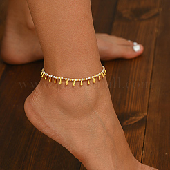 Изысканные браслеты на ногу из латуни и белого пластика с каплевидными кисточками для ежедневного женского праздника&nbsp;XN1022