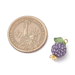 Бусины в форме диско-шариков с прозрачными акриловыми подвесками и колпачками из нержавеющей стали 304 и латунными штифтами с шарообразными головками&nbsp;PALLOY-TA00243