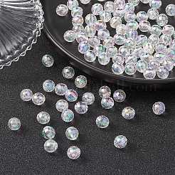 Круглые граненые экологически чистые бусины из прозрачного акрила TACR-YW0001-85