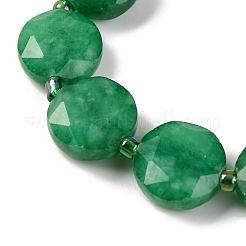 Окрашенные природные белый нефрит бисер пряди G-NH0004-047