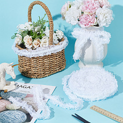 10 м двухслойная полиэстеровая эластичная кружевная отделка с цветочным узором OCOR-DC0001-21A