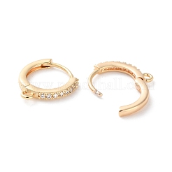 Фурнитура для сережек из латуни с покрытием из прозрачного кубического циркония KK-S405-04G