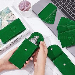 ベルベットウォッチバッグパッケージ  スナップボタン付き  グリーン  13x6.7x0.8cm&nbsp;TP-WH0013-005C