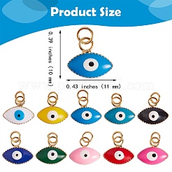 20шт 10 цвета латунные эмалевые подвески&nbsp;KK-SZ0004-06