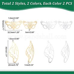 8 шт. 4 стиля подвески из нержавеющей стали 201 STAS-UN0033-88