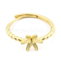 Регулируемые настройки колец из латуни с цветком&nbsp;LS-KK-G527-01D-G