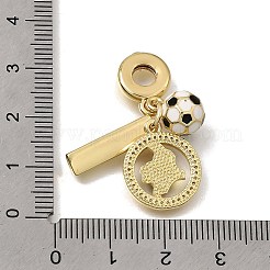 Europäische Anhänger aus Messing mit Mikropflaster und klarem Zirkonia und Emaille&nbsp;CU-CBAA556-13G