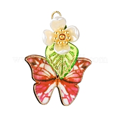8 шт. подвески в виде бабочек и цветов из двухцветного стеклянного бисера PALLOY-JF04461