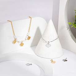 4 набор двухцветных европейских подвесок-шармов из нержавеющей стали 304 с возможностью гравировки FIND-BC0004-31