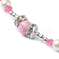 Четки из сплава креста и Девы Марии NJEW-JN05123-01