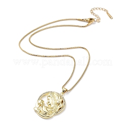 Ожерелья с подвеской из латуни с микропаве на день матери для мамы и ребенка NJEW-G126-01F