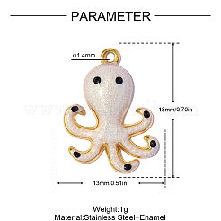 Pendentifs en acier inoxydable 304 émaillés&nbsp;STAS-OY019-14G